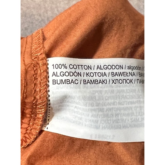 MNG Orange Cotton Square Neck Puff Sleeve Tiered Mini‎ Dress Size 4 - Picture 3 of 12